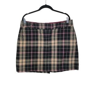 Plaid Mini Skirt Beige Black Pink Check Preppy Classic
